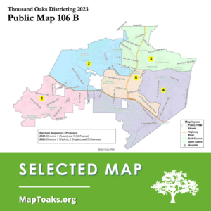 Thousand Oaks' selected district map