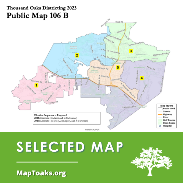 Thousand Oaks Concludes Districting Process and Adopts District Map